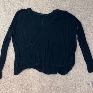 Brandy Melville Flowy Black V-Neck Top
